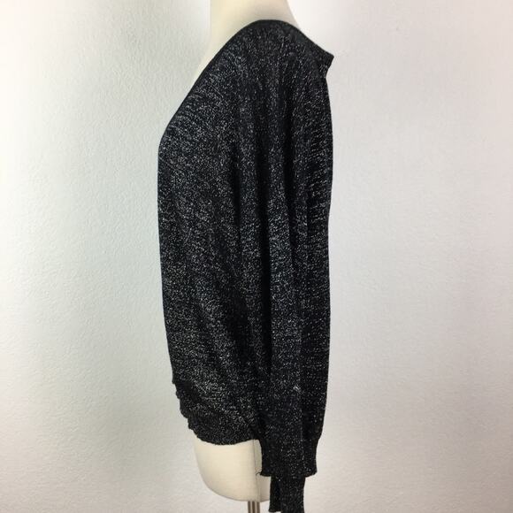 Joie Black Sparkle V Neck Sweater Large - Picture 4 of 7